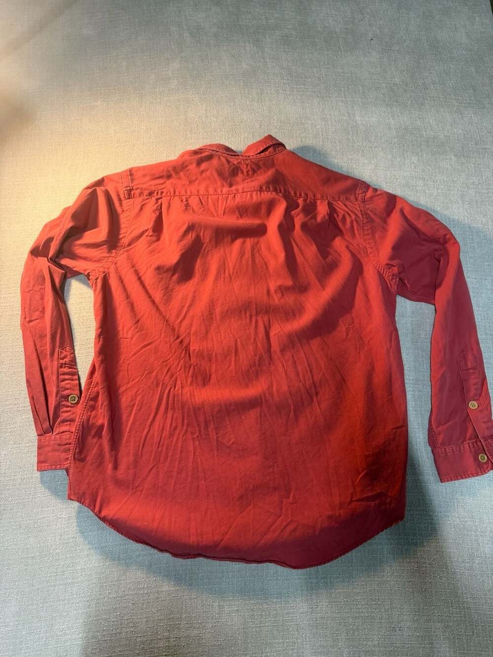 Ralph Lauren Polo Twill Military Shirt Size L Red Chino Long Sleeve - Picture 7 of 9